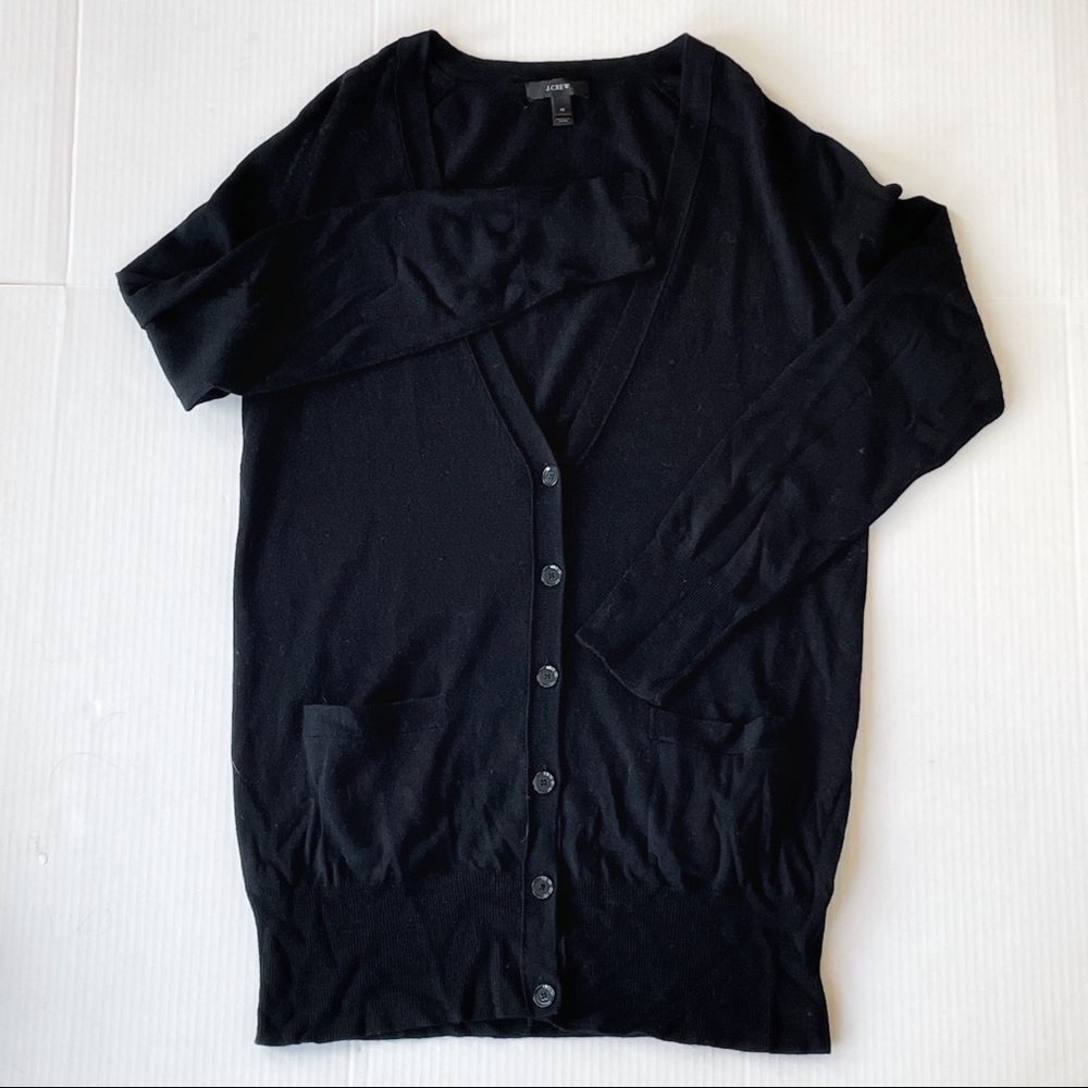 J.Crew size medium black long cardigan